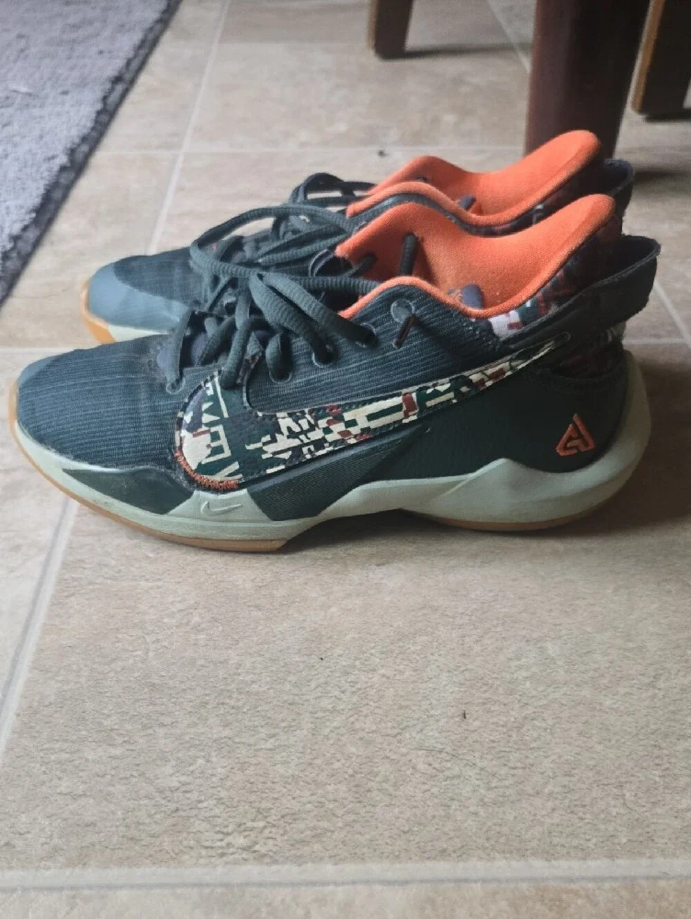 Kids Navy and Orange Athletic Sneakers